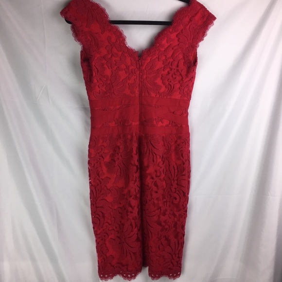 🌟HP🌟 Tadashi Shoji Cranberry Embroidered Dress - Picture 4 of 8
